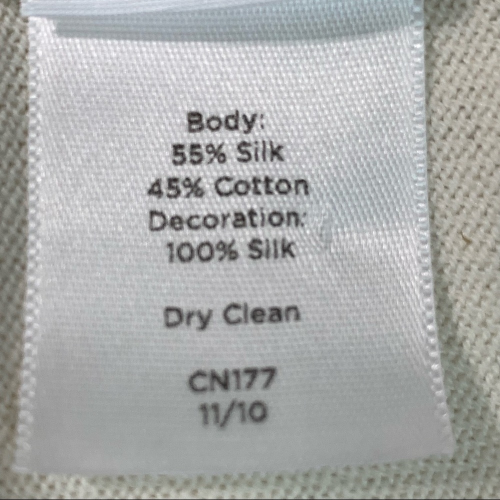 TALBOTS Silk Blend Ruffled Button Down V Neck Sweater Cardigan Preppy - Picture 3 of 9